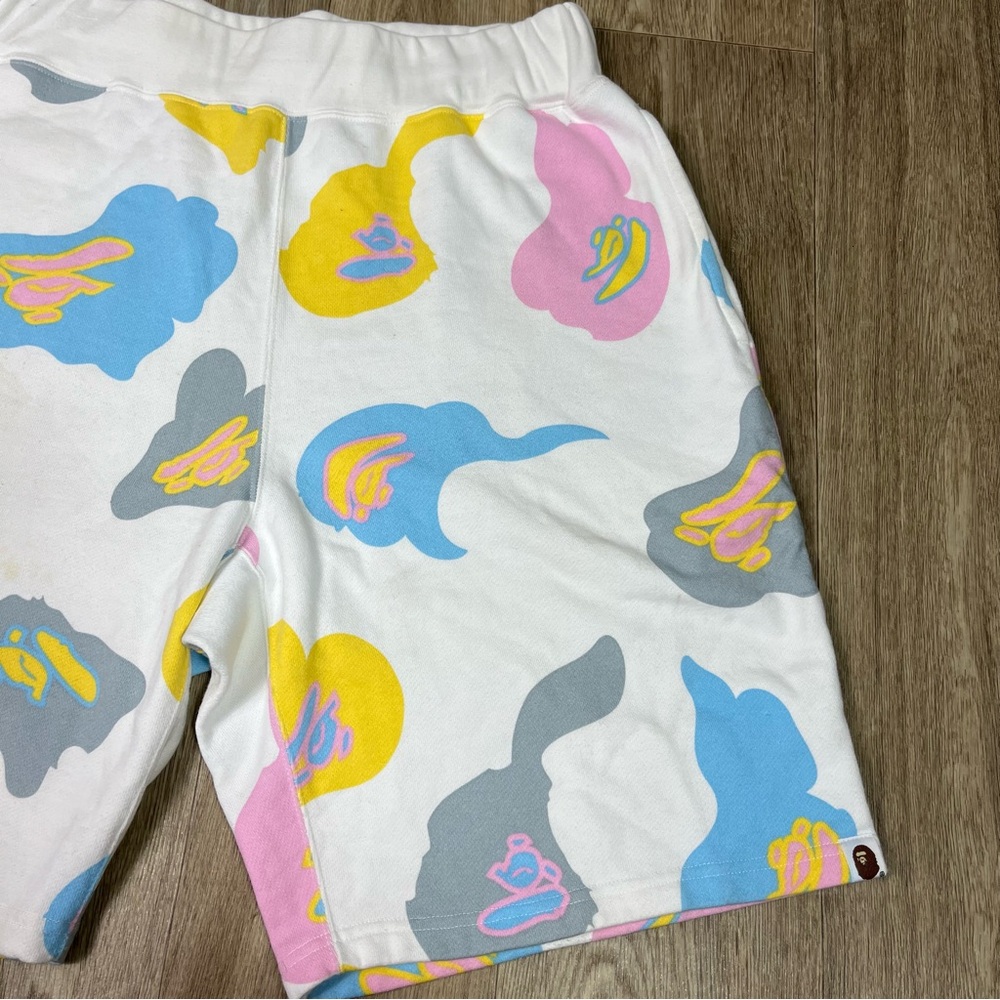 Bape XL Shorts Wide Cotton Candy Camo White Sweat Shorts large - Picture 4 of 12